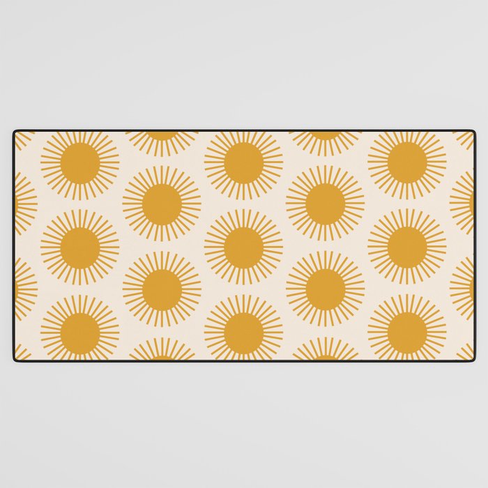Boho Summer Sun Pattern I Golden Desk Mat Gallery Image 3