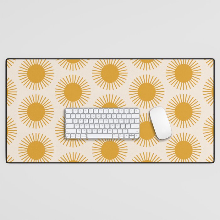 Boho Summer Sun Pattern I Golden Desk Mat Gallery Image 1