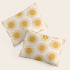 Boho Summer Sun Pattern I Golden Pillow Sham Gallery Image 3