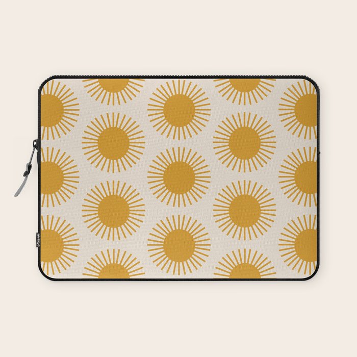 Boho Summer Sun Pattern I Golden Laptop Sleeve Gallery Image 1