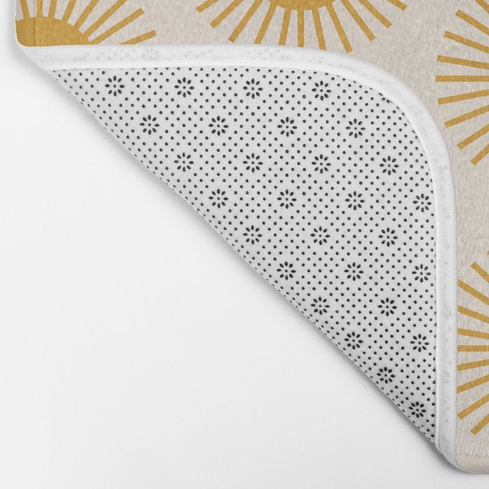 Boho Summer Sun Pattern I Golden Bath Mat Gallery Image 2