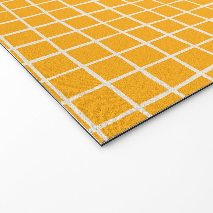 Criss Cross Stripes - Saffron Yellow Welcome Mat Gallery Image 2
