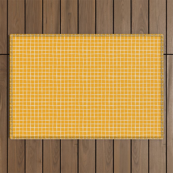 Criss Cross Stripes - Saffron Yellow Outdoor Rug Gallery Image 1