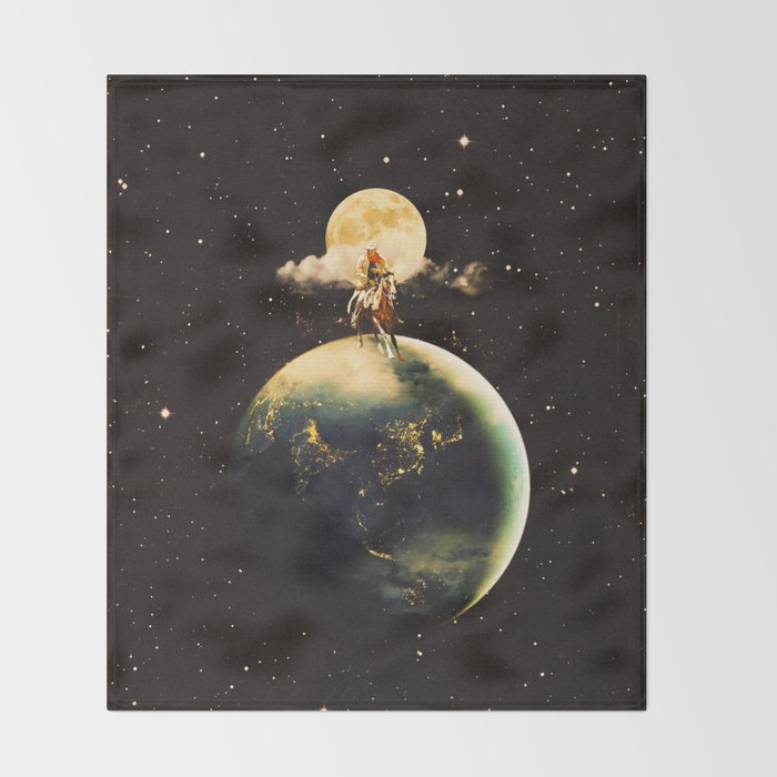 Cowboy In Space Throw Blanket Gallery Image 2