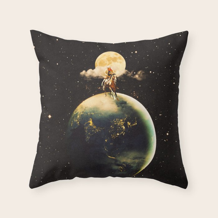 Cowboy In Space Throw Pillow Gallery Image 1