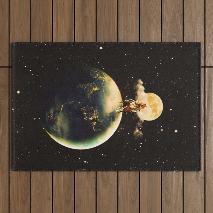 Cowboy In Space Outdoor Rug Gallery Image 1