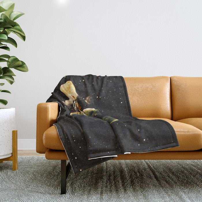 Cowboy In Space Throw Blanket Gallery Image 1