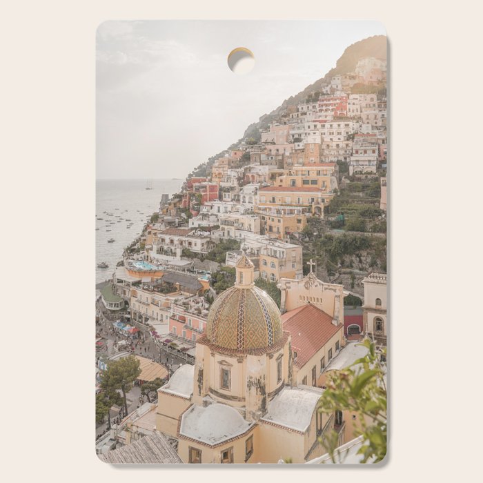 Positano Bliss Photo | Amalfi Coast Mountain Landscape In Pastel Color Art Print | Italy Travel Photography Cutting Board Gallery Image 1