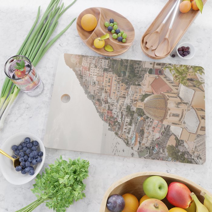 Positano Bliss Photo | Amalfi Coast Mountain Landscape In Pastel Color Art Print | Italy Travel Photography Cutting Board Gallery Image 2