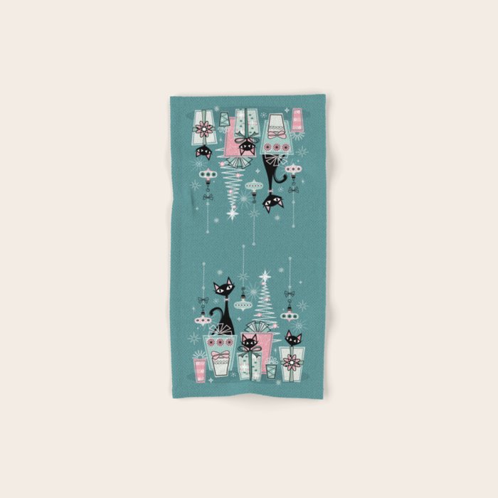 Vintage Kitty Christmas II sxs6- ©studioxtine Bath Towel Gallery Image 1