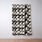 Geometric Abstract in Black and White Window Curtain Gallery Image 3