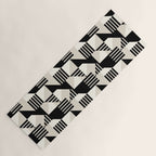 Geometric Abstract in Black and White Yoga Mat Gallery Image 1