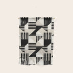 Geometric Abstract in Black and White Wall Hanging Gallery Image 1