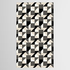 Geometric Abstract in Black and White Tablecloth Gallery Image 2