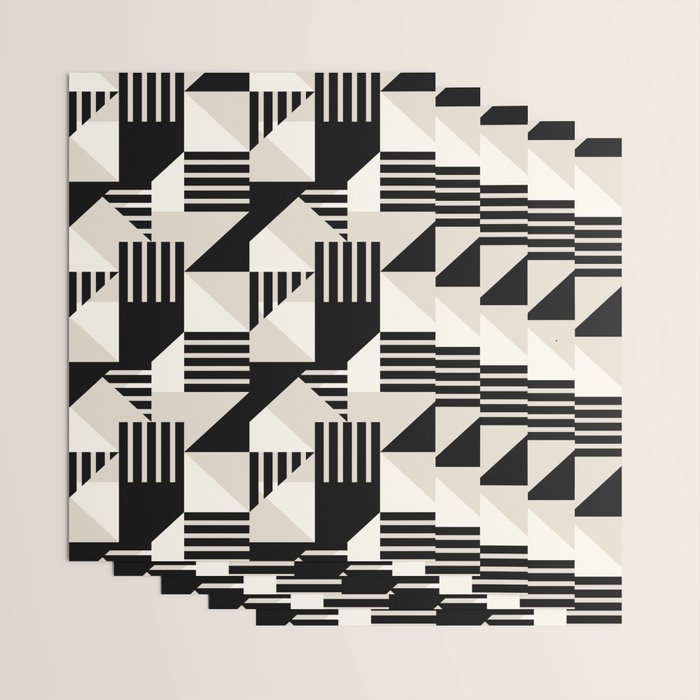 Geometric Abstract in Black and White Wrapping Paper Gallery Image 3