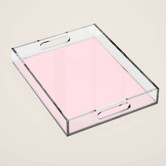 Modern blush pink solid color background design Acrylic Tray Gallery Image 1