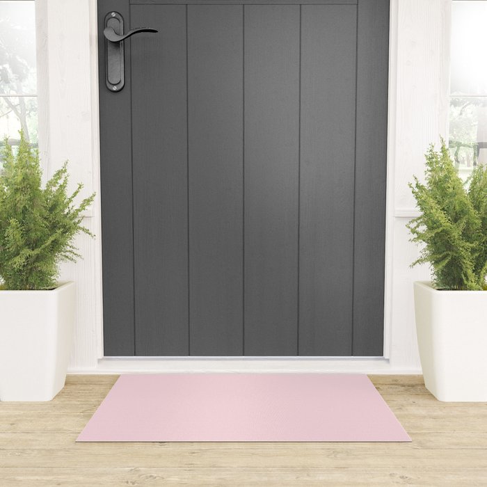 Modern blush pink solid color background design Welcome Mat Gallery Image 3
