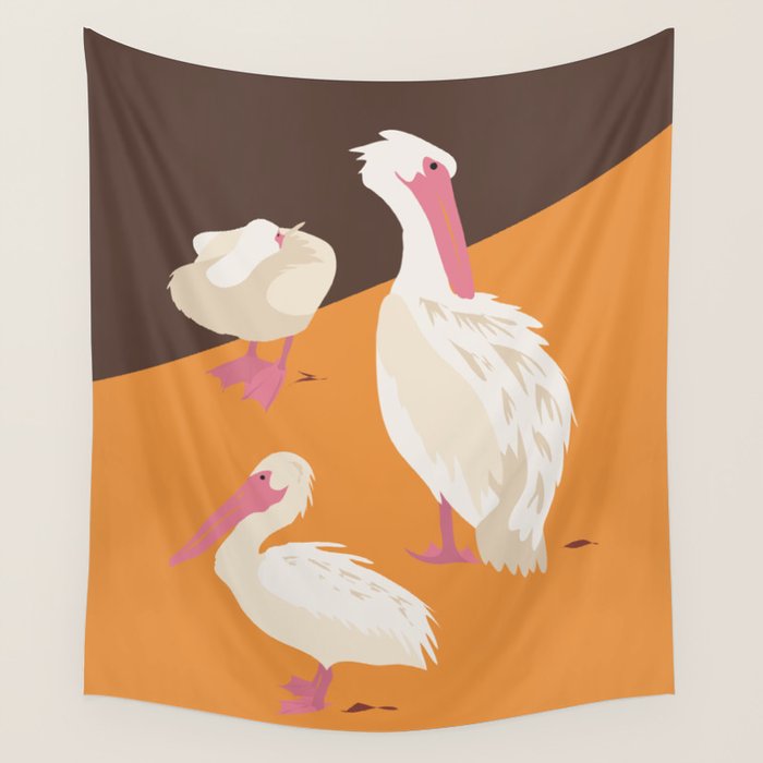 Pelicans Wall Tapestry Gallery Image 1