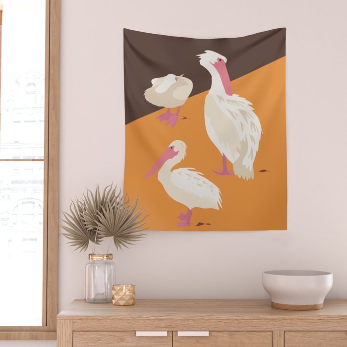Pelicans Wall Tapestry Gallery Image 2