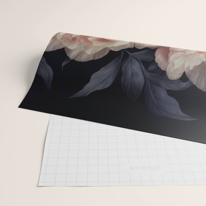 Moody Vintage Dark Baroque Florals  Wrapping Paper Gallery Image 2