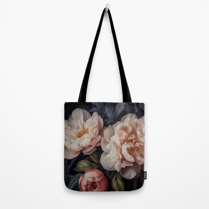 Moody Vintage Dark Baroque Florals  Tote Bag Gallery Image 2