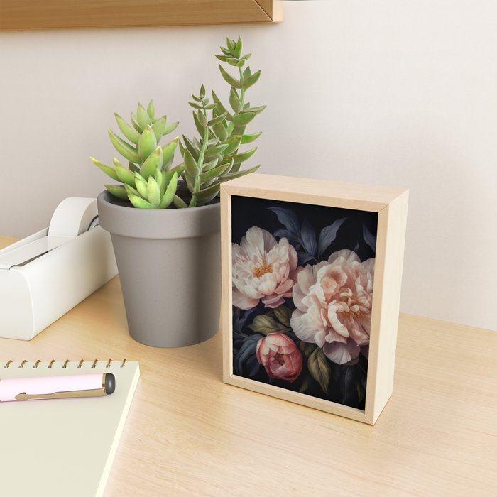 Moody Vintage Dark Baroque Florals  Mini Art Print Gallery Image 2