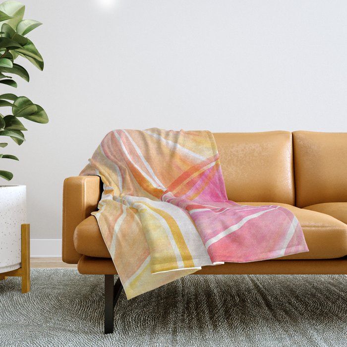 Summer Citrus Party Watercolor Throw Blanket Gallery Image 1
