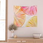 Summer Citrus Party Watercolor Wall Tapestry Gallery Image 2