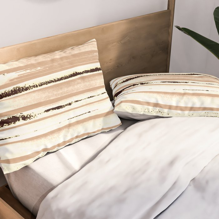 Brown Earth Lines Pillow Sham Gallery Image 2