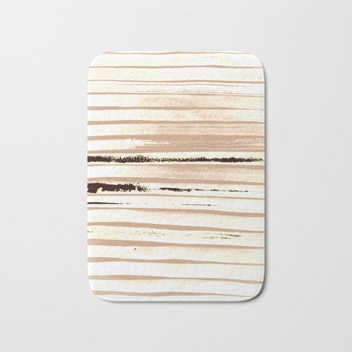 Brown Earth Lines Bath Mat Gallery Image 1