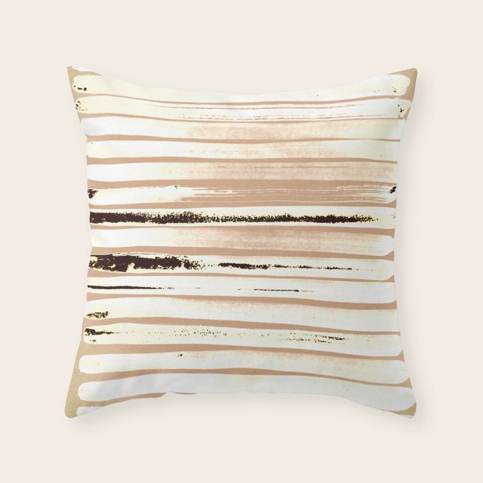 Brown Earth Lines Throw Pillow Gallery Image 1