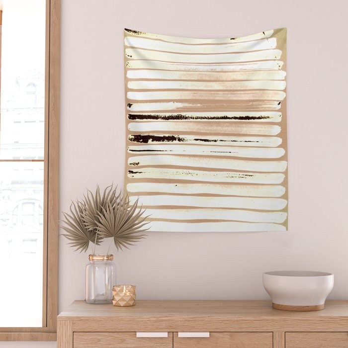 Brown Earth Lines Wall Tapestry Gallery Image 2
