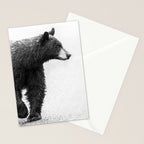 Bear Crossing - Black and White Wildlife Photography Stationery Card Gallery Image 2