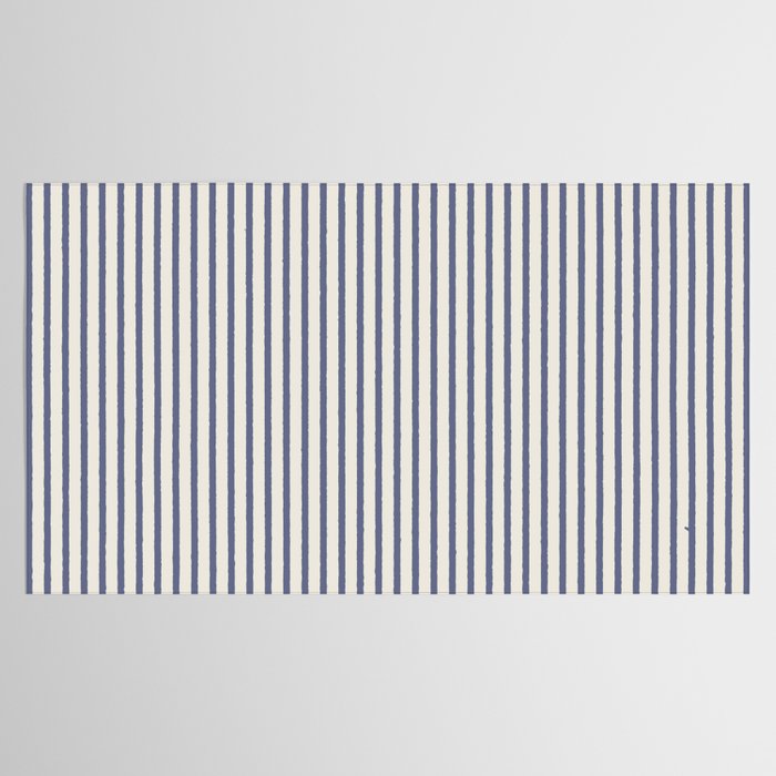 Blue And Cream Striped Tablecloth Gallery Image 2