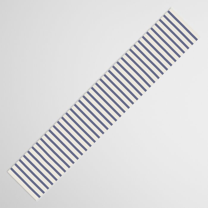 Blue And Cream Striped Table Runner Gallery Image 3