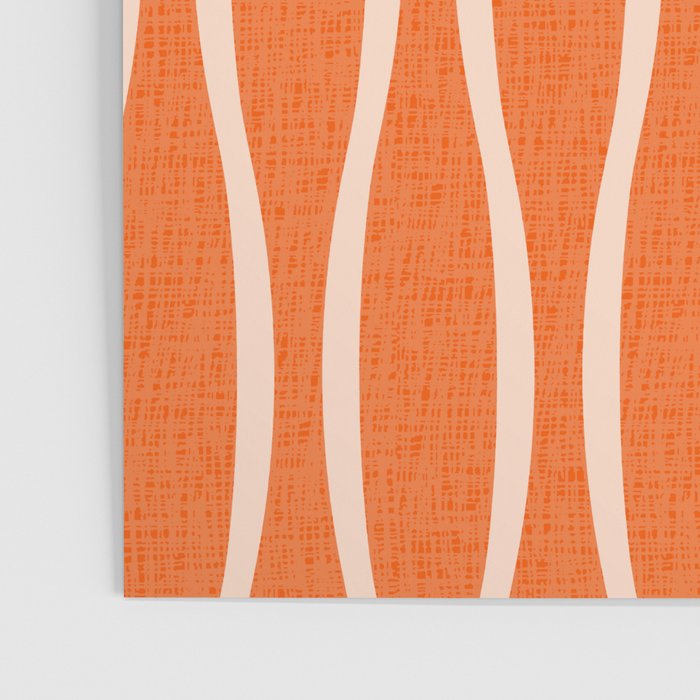 Retro Tiki Pin Stripes 329 Orange and Beige Poster Gallery Image 3