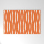 Retro Tiki Pin Stripes 329 Orange and Beige Welcome Mat Gallery Image 1