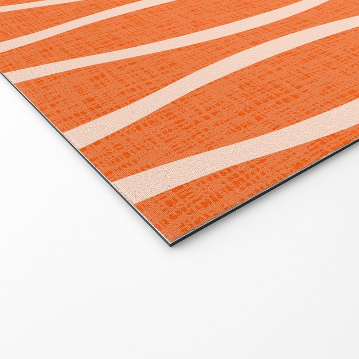 Retro Tiki Pin Stripes 329 Orange and Beige Welcome Mat Gallery Image 2