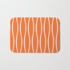 Retro Tiki Pin Stripes 329 Orange and Beige Bath Mat Gallery Image 1