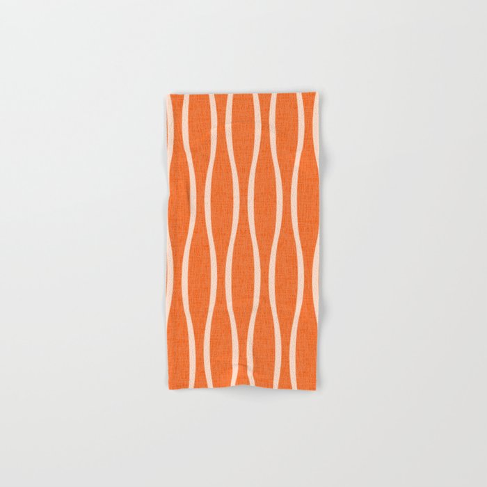 Retro Tiki Pin Stripes 329 Orange and Beige Bath Towel Gallery Image 1