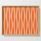 Retro Tiki Pin Stripes 329 Orange and Beige Serving Tray Gallery Image 1