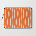 Retro Tiki Pin Stripes 329 Orange and Beige Laptop Sleeve Gallery Image 1