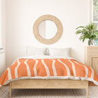 Retro Tiki Pin Stripes 329 Orange and Beige Duvet Cover Gallery Image 3