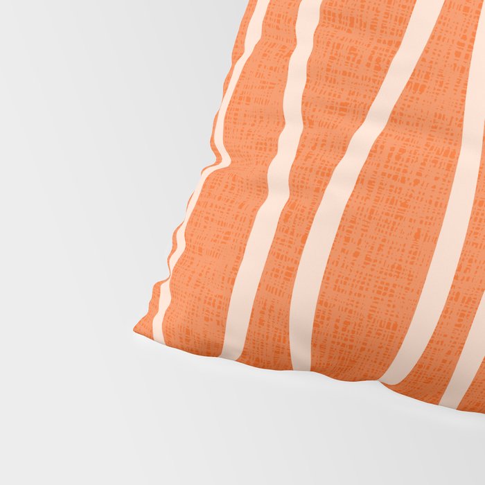 Retro Tiki Pin Stripes 329 Orange and Beige Pillow Sham Gallery Image 4