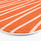 Retro Tiki Pin Stripes 329 Orange and Beige Bath Mat Gallery Image 3