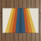 Bright 70's Retro Stripes Outdoor Rug Gallery Image 1