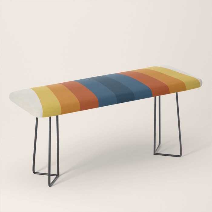 Bright 70's Retro Stripes Bench Gallery Image 1