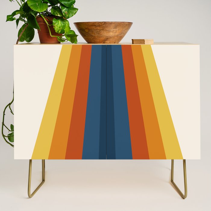 Bright 70's Retro Stripes Credenza Gallery Image 1