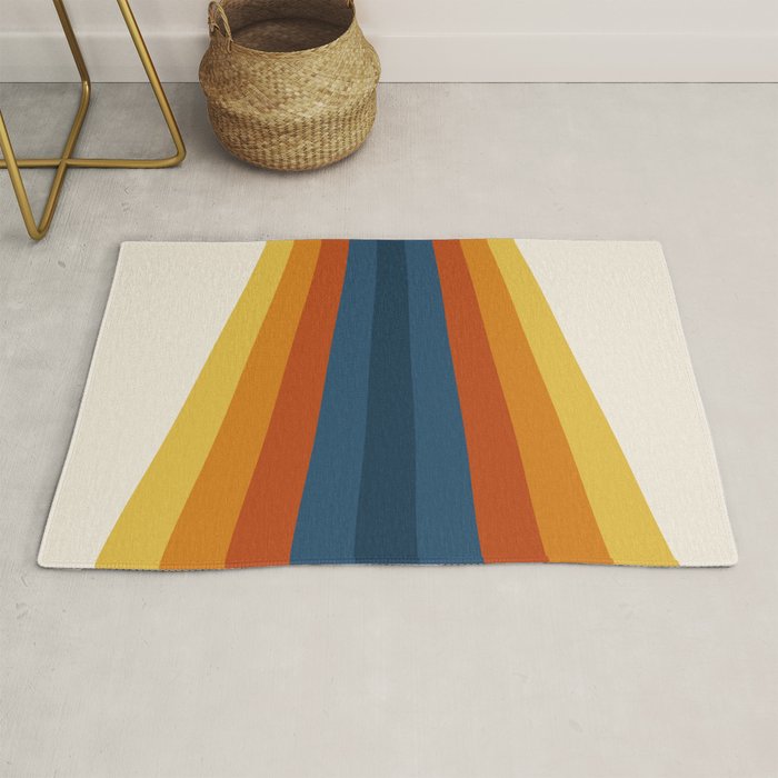 Bright 70's Retro Stripes Rug Gallery Image 1