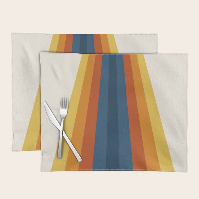 Bright 70's Retro Stripes Placemat Gallery Image 1